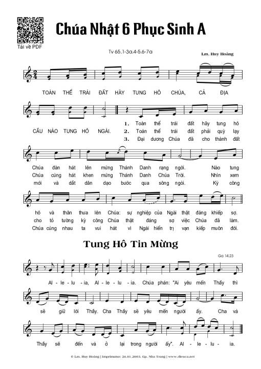 Chúa Nhật 6A Phục Sinh (Thánh Vịnh 65)