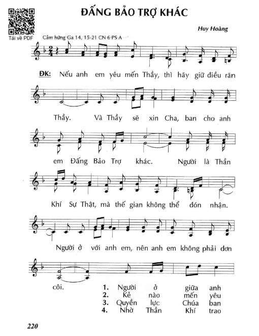 Sheet PDF of Đấng bảo trợ khác (Ga. 14)