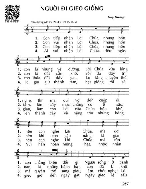 Sheet PDF of Người đi gieo giống (Mt. 13)