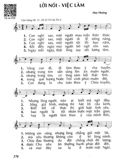 Lời nói – Việc làm (Mt. 21)