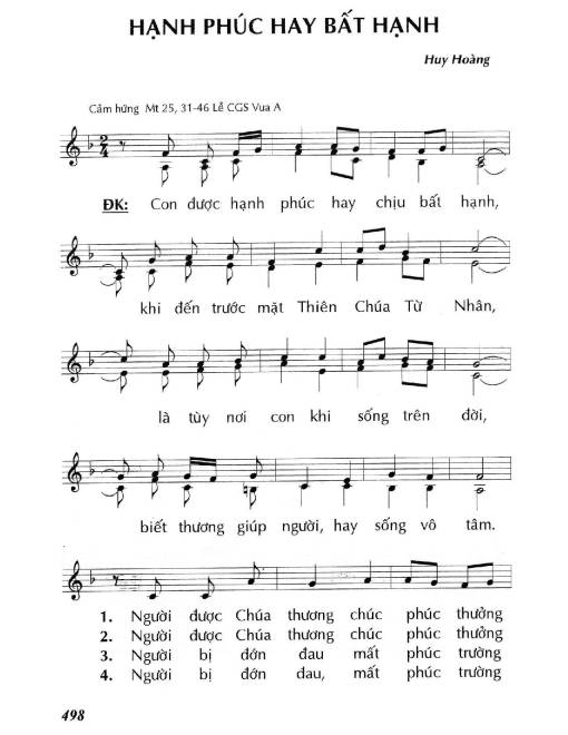 Sheet PDF of Hạnh phúc hay bất hạnh (Mt. 25)