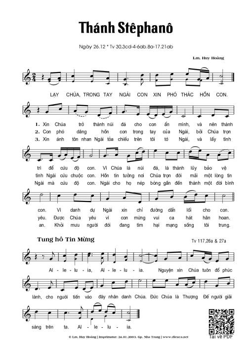 Sheet PDF of Thánh Stêphanô (26.12)