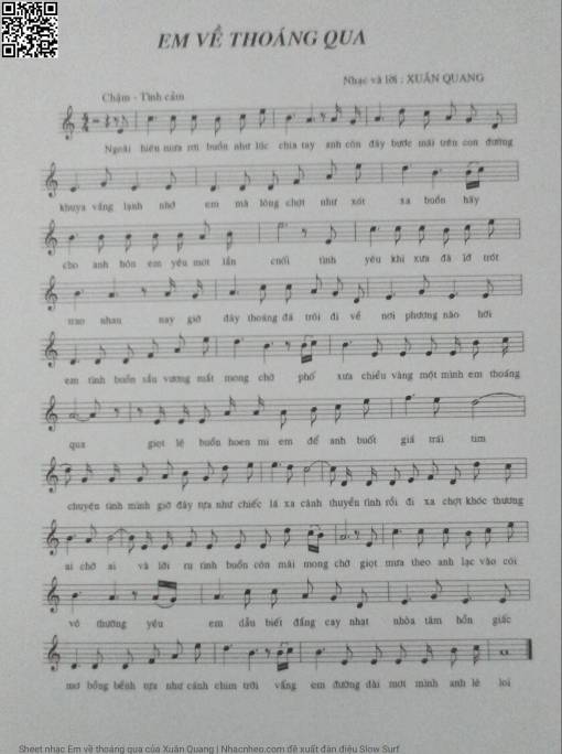 Sheet PDF of Em về thoáng qua