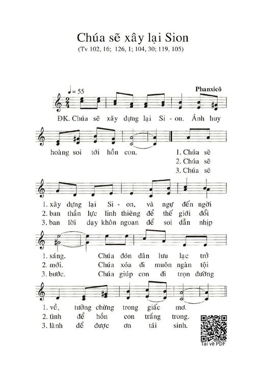Sheet PDF of Chúa Sẽ Xây Lại Sion