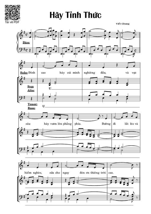 Sheet PDF of hãy thức tỉnh