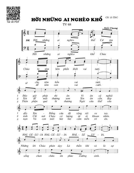 Sheet PDF of Thánh Vịnh 68, Hỡi Những Ai Nghèo Khổ