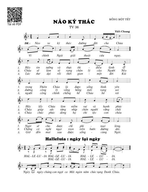 Thánh Vịnh 36, Nào Ký Thác - Mồng Một Tết