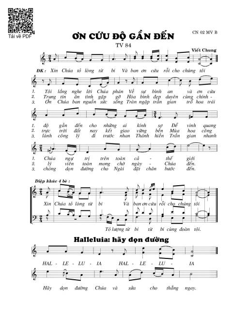 Ơn cứu độ gần đến (Thánh Vịnh 84)