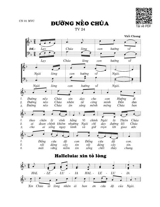 Sheet PDF of Đường nẻo Chúa 2 (Thánh Vịnh 24)
