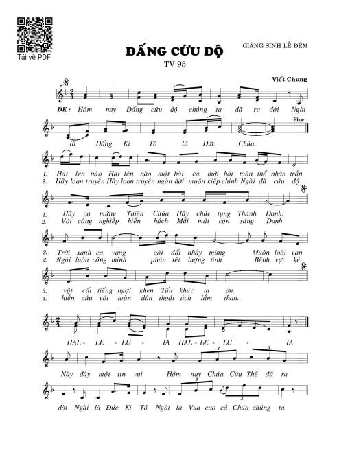 Sheet PDF of Đấng cứu độ 1 (Thánh Vịnh 95)