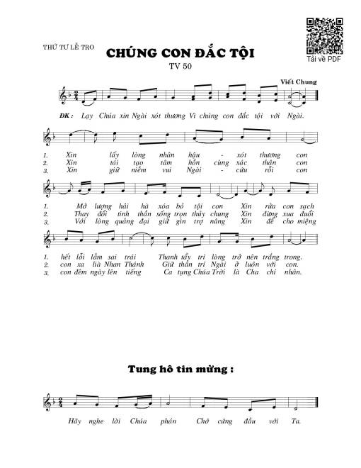 Chúng con đắc tội (Thánh Vịnh 50)