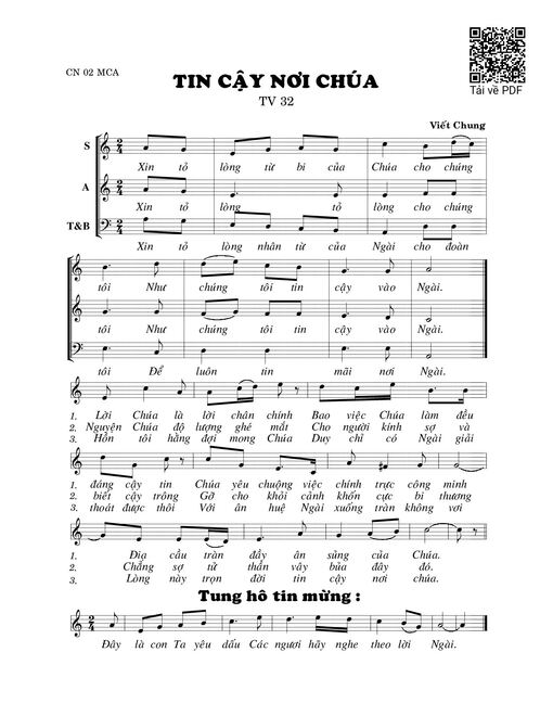 Tin cậy nơi Chúa (Thánh Vịnh 32)