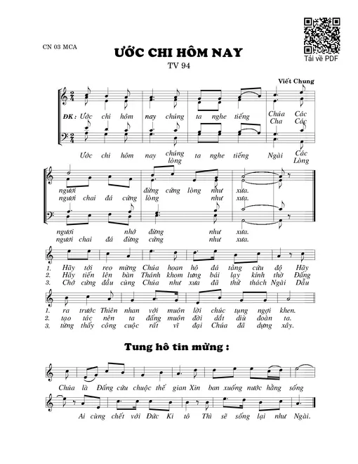 Ước chi hôm nay (Thánh Vịnh 94)