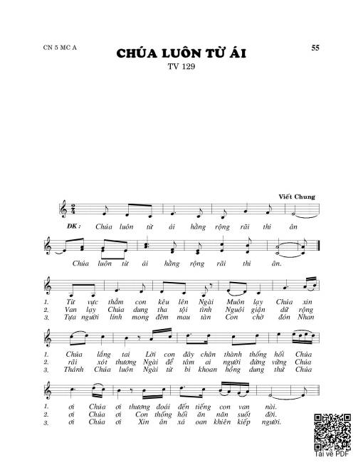 Sheet PDF of Chúa luôn từ ái (Thánh Vịnh 129)