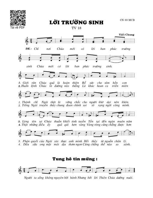 Lời trường sinh (Thánh Vịnh 18)