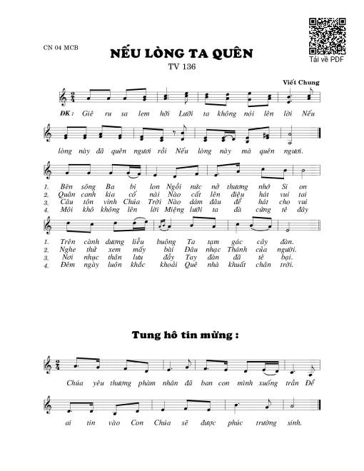 Nếu lòng ta quên (Thánh Vịnh 136)