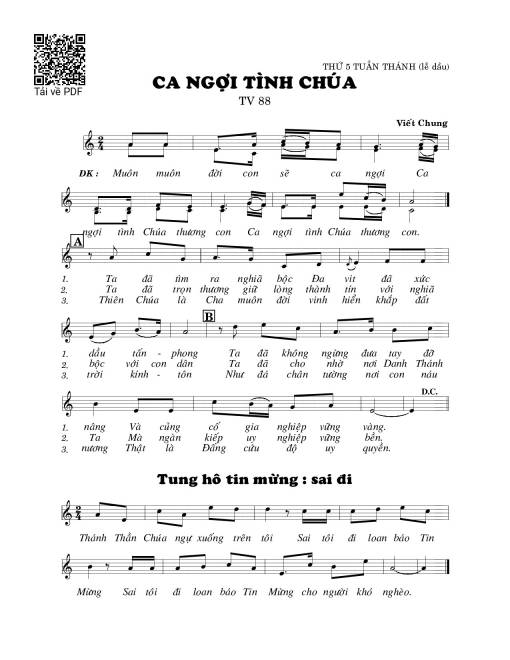 Ca ngợi tình Chúa (Thánh Vịnh 88)