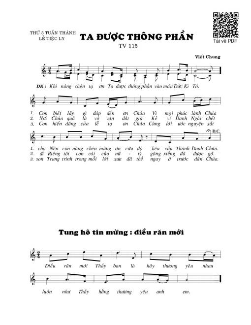 Ta được thông phần (Thánh Vịnh 115)