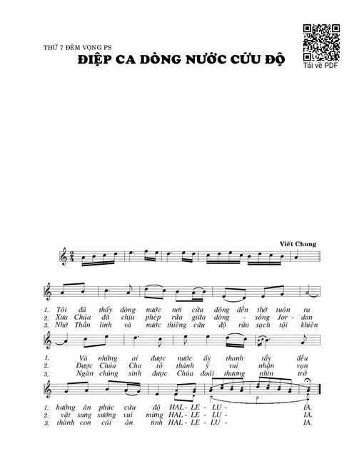 Sheet PDF of Điệp ca dòng nước cứu độ