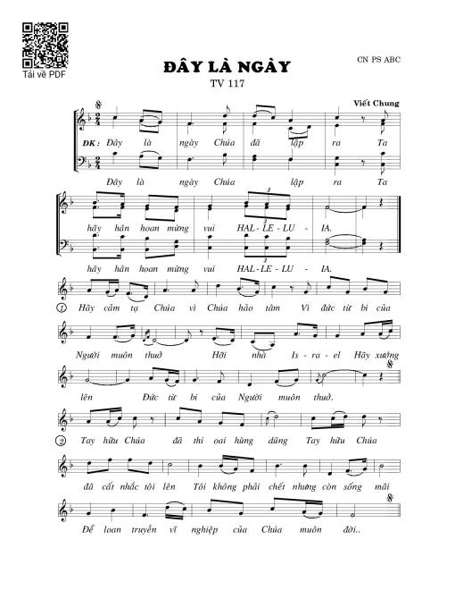 Sheet PDF of Đây là ngày 1