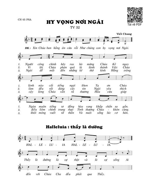 Hy vọng nơi Ngài (Thánh Vịnh 32)