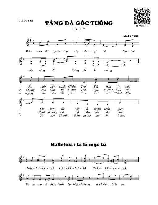 Sheet PDF of Tảng đá góc tường (Thánh Vịnh 117)