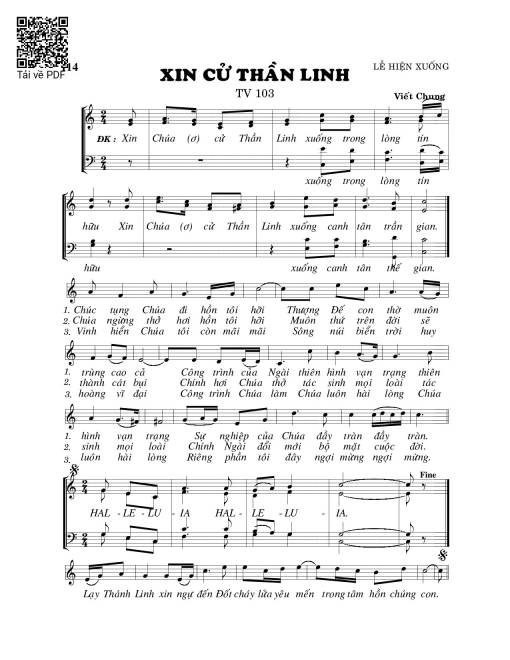 Xin cử thần linh (Thánh Vịnh 103)