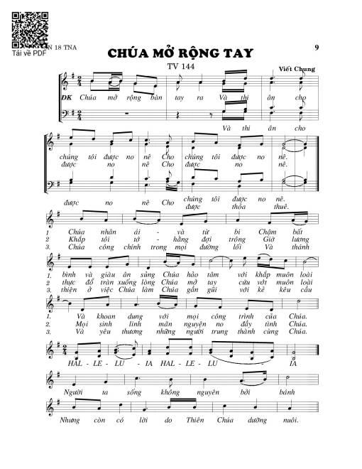 Chúa mở rộng tay (Thánh Vịnh 144)