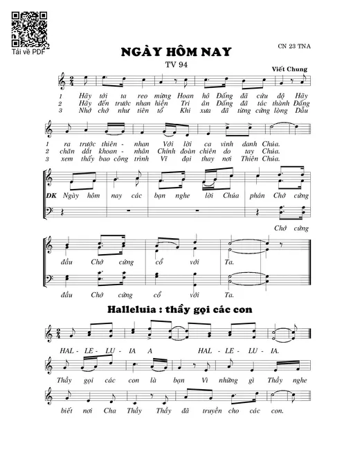 Ngày hôm nay (Thánh Vịnh 94)