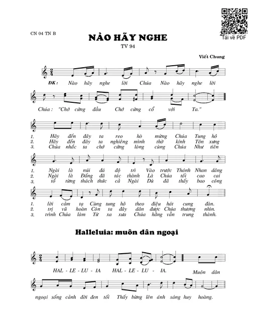 Nào hãy nghe (Thánh Vịnh 94)