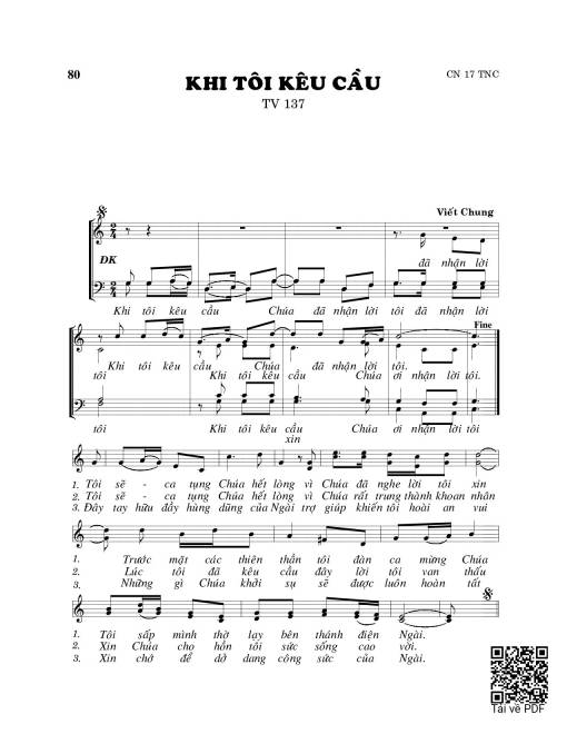 Khi tôi kêu cầu (Thánh Vịnh 137)