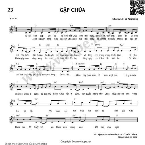 Sheet PDF of Gặp Chúa - Lê Anh Đông