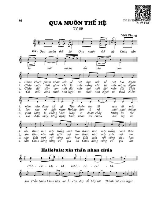 Qua muôn thế hệ (Thánh Vịnh 89)