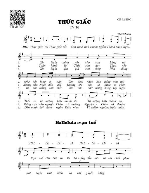 Sheet PDF of Thức giấc (Thánh Vịnh 16)