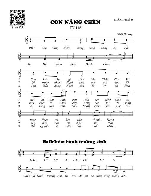 Con nâng chén 2 (Thánh Vịnh 115)