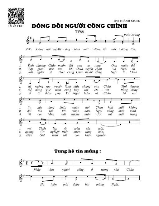 Dòng dõi người công chính-1 (Thánh Vịnh 88)