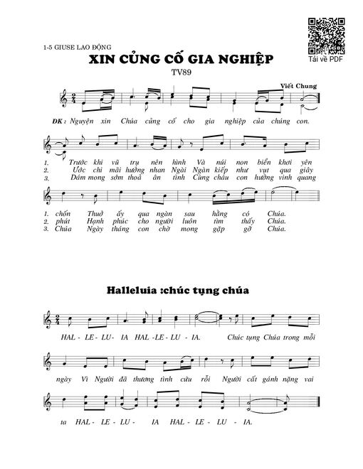 Sheet PDF of Xin củng cố gia nghiệp (Thánh Vịnh 89)