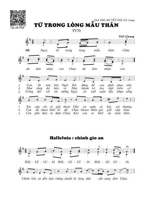 Từ trong lòng mẫu thân (Thánh Vịnh 70)