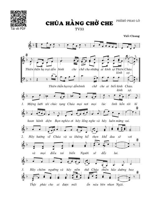 Sheet PDF of Chúa hằng chở che (Thánh Vịnh 33)