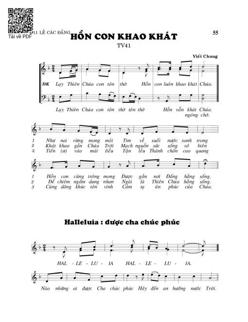 Sheet PDF of Hồn con khao khát (Thánh Vịnh 26)