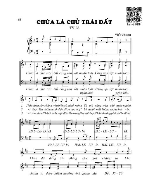 Sheet PDF of Chúa là chủ trái đất
