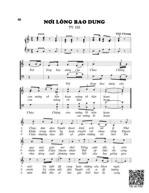 Sheet PDF of Nơi lòng bao dung