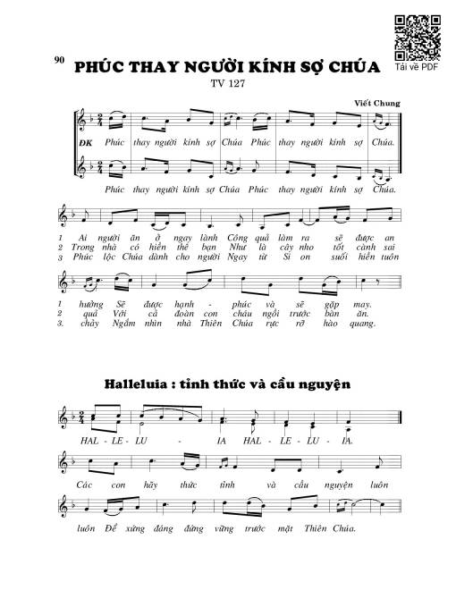 Sheet PDF of Phúc thay người kính sợ Chúa