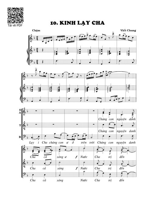 Sheet PDF of Kinh Lạy Cha 2