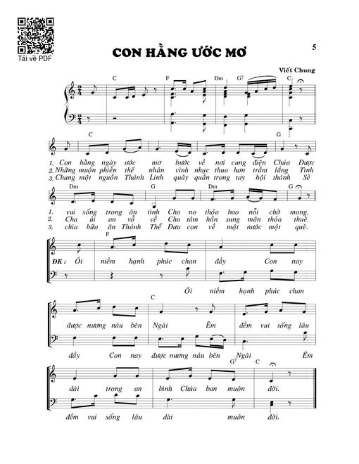 Sheet PDF of Con hằng ước mơ