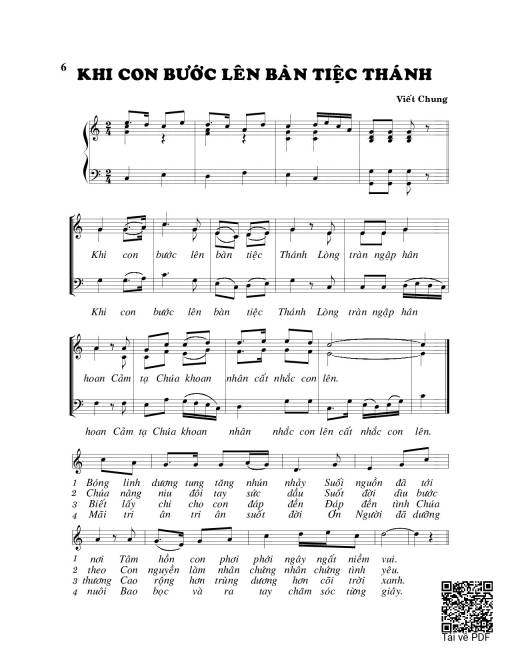 Sheet PDF of Khi con bước lên bàn tiệc thánh