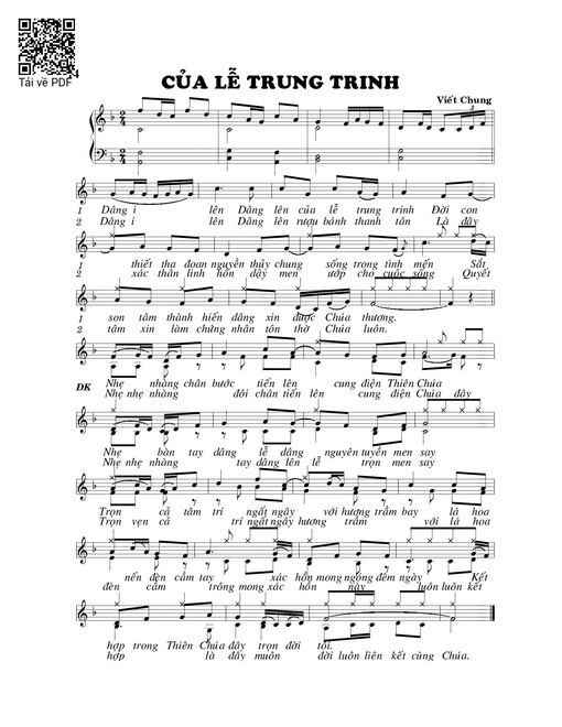 Sheet PDF of Của lễ trung trinh
