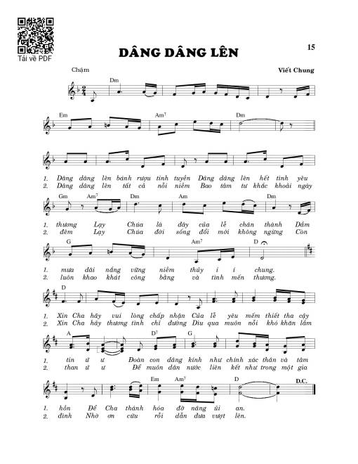 Sheet PDF of Dâng dâng lên