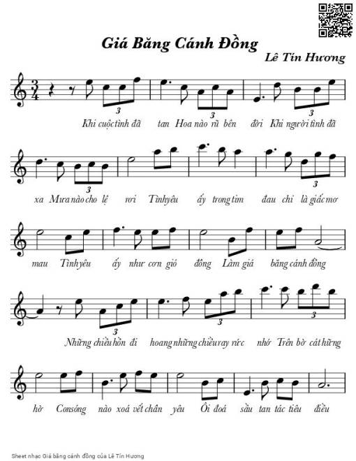 Sheet PDF of Giá băng cánh đồng