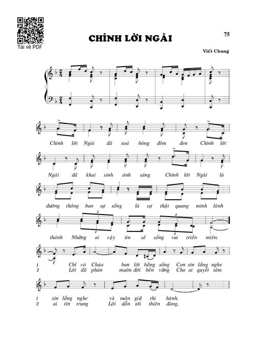Sheet PDF of Chính lời Ngài